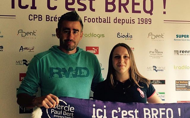 Elise Thomelier à son arrivée au club de football de Bréquigny en 2016 (Crédit: compte Facebook du club de Bréquigny)