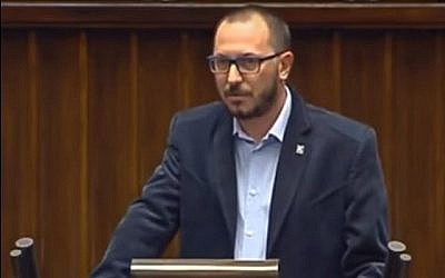 Le député polonais de droite, Paweł Skutecki. (Capture d'écran YouTube)