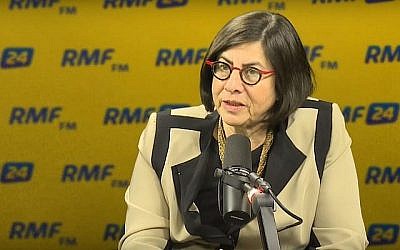 L'ambassadrice d'Israël en Pologne, S.E. Anna Azari. (Capture d'écran YouTube)