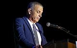 Le ministre des Finances Moshe Kahlon prend la parole lors d'une cérémonie dans le sud d'Israël, le 12 avril 2018 (Flash90)
