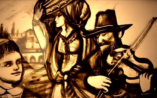 L'artiste en sable ukrainienne Kseniya Simonova a créé un hommage à Israël à l'occasion de son 70ème anniversaire (Autorisation)