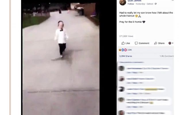 Une vidéo se moquant d'un jeune garçon hassidique en raison de sa coupe de cheveux supprimée des réseaux sociaux (Capture d'écran :  Twitter via JTA)