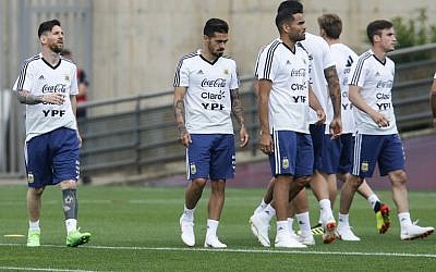 Lionel Messi et ses coéquipiers, à Sant Joan Despi près de Barcelone, le 5 juin 2018. (Crédit : AFP / PAU BARRENA)