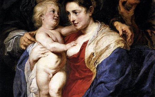 Photo d'illustration : La sainte famille avec  Ste Anne par Rubens. L'une des peintures de la série de la Sainte famille a été volée en Italie par un homme habillé en rabbin (Crédit : Wikimedia/Creative Commons)