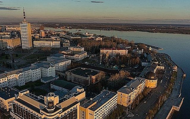Vue aérienne de la ville d'Arkhangelsk (Crédit : CC-BY SA Forum Arctica/Wikipedia) Vue aérienne de la ville d'Arkhangelsk (Crédit : CC-BY SA Forum Arctica/Wikipedia)