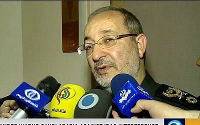 Le général Masoud Jazayeri, porte-parole  des forces armées iraniennes, lors d'une interview accordée à la chaîne d'état Press TV au mois de juin 2016 (Capture d'écran :  YouTube)