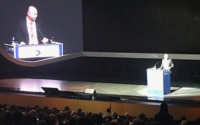 Yigal Unna,directeur de l'administration de cybertechnologie israélienne, à la Cyber Week, le 20 juin 2018 (Crédit : Shoshanna Solomon/Times of Israel)