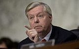 Le sénateur américain Lindsey Graham lors d'une audience de confirmation de la commission judiciaire du Sénat au Capitole, le 20 mars 2017. (AFP Photo/Brendan Smialowski)