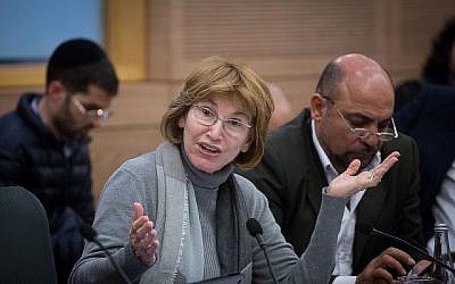 Yael German, membre de la Knesset, lors d'une réunion de commission à la Knesset le 1er janvier 2018. (Miriam Alster/Flash90)