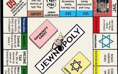 Capture d'écran du détournement antisémite du jeu Monopoly (Crédit: capture d'écran BNVCA)