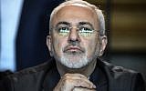 Le ministre des Affaires étrangères iranien Mohammad Javad Zarif durant une rencontre avec son homologue russe à Moscou, le 28 avril 2018. (Crédit : AFP PHOTO / Alexander NEMENOV)