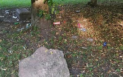 Un cimetière juif profané à Siauliai, en Lituanie (Capture d'écran : Facebook)