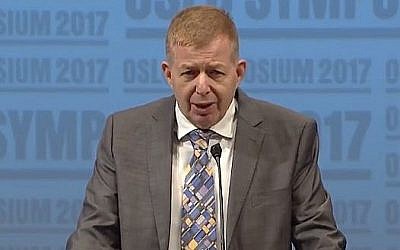 L'ambassadeur israélien en Norvège  Raphael Schutz (Capture d'écran : YouTube)