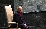 Le président Donald Trump avant son discours au débat général de la 73ème session de l'Assemblée générale des Nations unies, le 25 septembre 2018 à New York (Crédit :  / AFP PHOTO / Bryan R. Smith)
