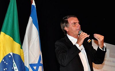 Le président élu du Brésil Jair Bolsonaro (Crédit : Udo Kurt via JTA)