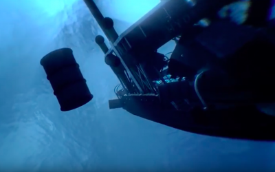 Une animation montrant la naufrage en 1944 du ferry  SF Hydro, qui a été utilisé par les nazis pour transporter des eaux lourdes depuis la Norvège vers l'Allemagne (Capture d'écran :   YouTube.)