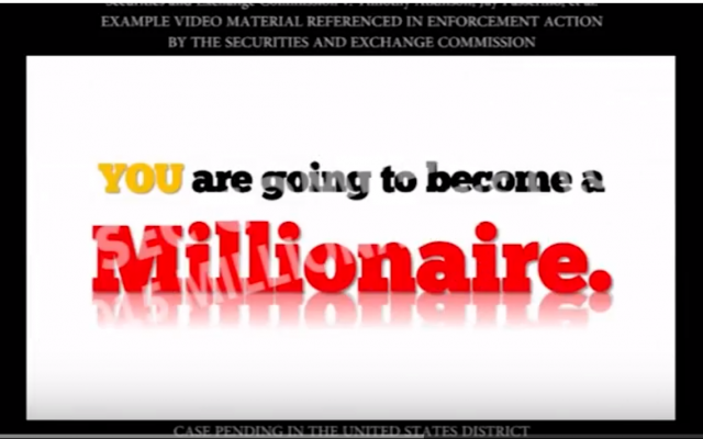 Capture d'écran d'une vidéo présentée dans une plainte déposée par la SEC contre les distributeurs affiliés présumés des entreprises d'options binaires frauduleuses (Capture d'écran : YouTube) Capture d'écran d'une vidéo présentée dans une plainte déposée par la SEC contre les distributeurs affiliés présumés des entreprises d'options binaires frauduleuses (Capture d'écran : YouTube)