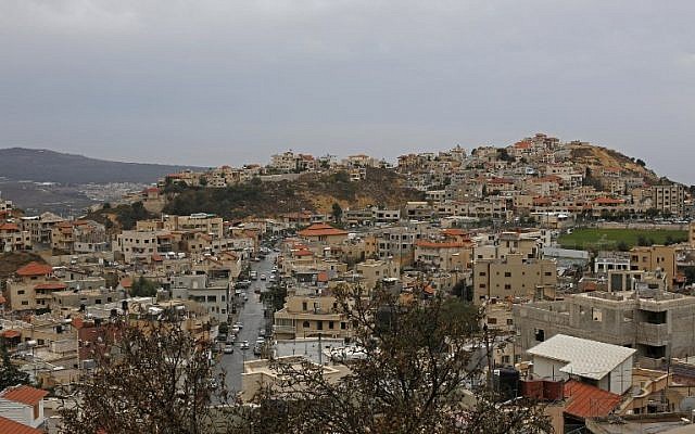 Le village druze de Majdal Shams sur le plateau du Golan, le 21 octobre 2018. (Crédit : JALAA MAREY / AFP)