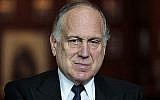 Ronald Lauder, président du Congrès juif mondial, lors d'une interview accordée à l'Associated Press à Berlin, le samedi 13 septembre 2014. (Crédit : AP/Markus Schreiber)