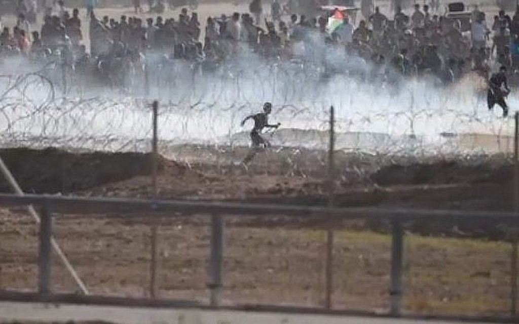 Image d'émeutes sur la frontière avec Gaza, le 28 septembre 2018 (Autorisation :Armée israélienne)