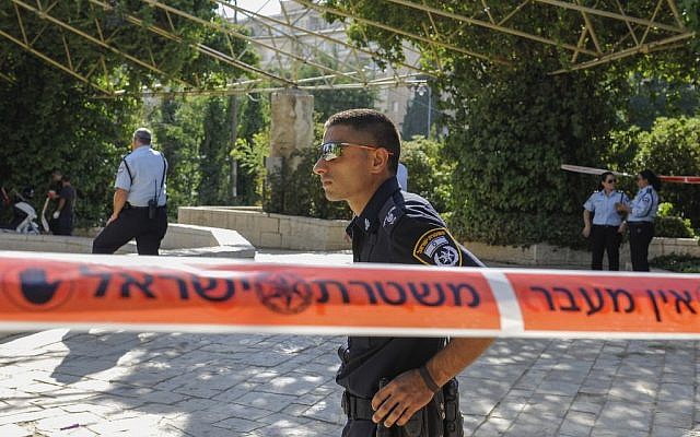 Illustration : la police israélienne au Gan Hapa'amon de Jérusalem, le 24 juillet 2013. (Crédit : Zuzana Janku/Flash90)