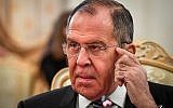 Le ministre russe des Affaires étrangères Sergueï Lavrov participe à une réunion avec le secrétaire général de l'Organisation pour la sécurité et la coopération en Europe (OSCE) Thomas Greminger, à Moscou, le 2 novembre 2018. (Yuri KADOBNOV / AFP)
