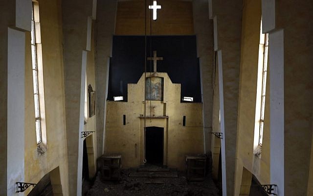 Une église éthiopienne à Qasr al-Yahud, ouvertes à la presse le 9 décembre 2018, après plus de huit mois de déminage. (Crédit : MENAHEM KAHANA / AFP) Une église éthiopienne à Qasr al-Yahud, ouvertes à la presse le 9 décembre 2018, après plus de huit mois de déminage. (Crédit : MENAHEM KAHANA / AFP)