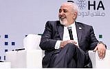 Le ministre iranien des Affaires étrangères Mohammad Javad Zarif durant une session au forum de Doha, au Qatar, le 15 décembre 2018. (AFP)