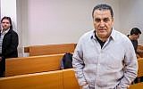 L'ancien membre de la police, le général de division Menashe Arviv au tribunal de Rishon Lezion le 19 décembre 2018. (Crédit : Flash90)