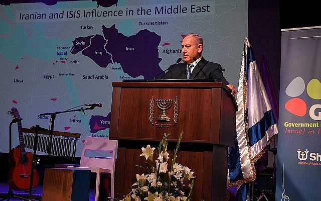 Le Premier ministre Benjamin Netanyahu s'adresse à des journalistes étrangers à Jérusalem le 12 décembre 2018. (Crédit : Haim Zach / GPO) Le Premier ministre Benjamin Netanyahu s'adresse à des journalistes étrangers à Jérusalem le 12 décembre 2018. (Crédit : Haim Zach / GPO)