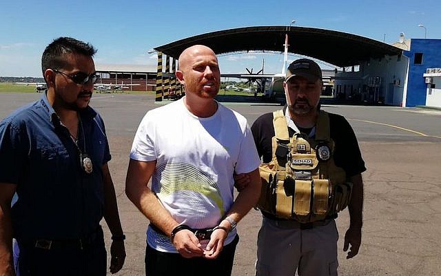 Dany Treyger au moment de son arrestation en Bolivie (Crédit : SENAD via JTA)