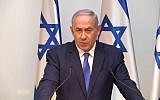 Le Premier ministre Benjamin Netanyahu s'adresse à la presse étrangère le 19 décembre 2018 (Capture d'écran : YouTube)