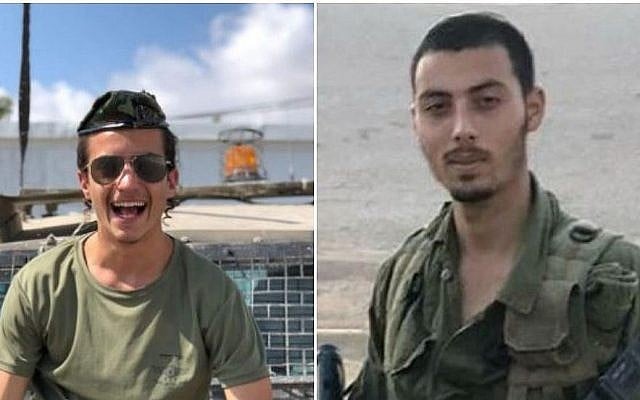 Une photo montage montre le sergent Yosef Cohen (G) et le sergent d'état-major Yovel Mor Yosef de la Brigade Kfir de l'Armée israélienne. Les deux jeunes hommes ont été tués le 13 décembre 2018 lors d'un attentat terroriste à l'extérieur de l'avant-poste de Givat Assaf, dans le centre de la Cisjordanie. (Armée israélienne) Une photo montage montre le sergent Yosef Cohen (G) et le sergent d'état-major Yovel Mor Yosef de la Brigade Kfir de l'Armée israélienne. Les deux jeunes hommes ont été tués le 13 décembre 2018 lors d'un attentat terroriste à l'extérieur de l'avant-poste de Givat Assaf, dans le centre de la Cisjordanie. (Armée israélienne)
