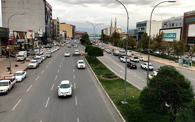 Erbil, Irak. (Crédit : Jacob Magid/Times of Israel)