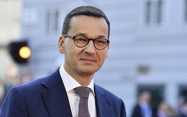 Le Premier ministre polonais Mateusz Morawiecki arrive lors d'un sommet informel de l'UE à Salzburg, en Autriche, le 20 septembre 2018. (Crédit : AP Photo/Kerstin Joensson)