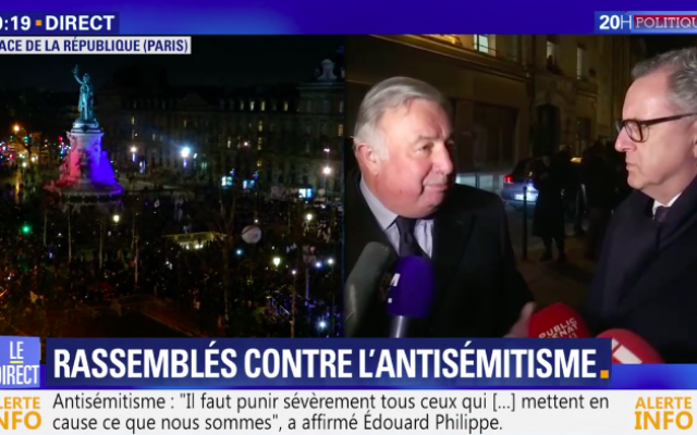 Gérard Larcher, le 19 février 2019. (Crédit : Capture d'écran BFMTV)