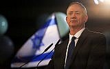 L'ancien chef d'état-major de Tsahal Benny Gantz prononce son premier discours électoral dans la ville côtière de Tel Aviv, le 29 janvier 2019. (Hadas Parush/Flash90)