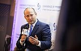 Le ministre israélien de l'Education Naftali Bennett à la CoP, à Jérusalem, le 18 février 2019 (Crédit :  Hadas Parush/Flash90)