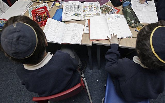 Photo d'élèves d'une école juive.(Christopher Furlong/Getty Images via JTA)
