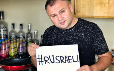 Semion Grafman dans une campagne sur la Neuvième chaîne pour promouvoir la fierté russe chez les russophones en Israël. (Instagram)