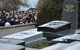 Cérémonie d'hommage à Quatzenheim après un acte de vandalisme, le 3 mars 2019. (Crédit : FREDERICK FLORIN / AFP)