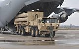 Le système de défense anti-balistique américain Terminal High Altitude Area Defense (THAAD). (Crédit : US Army Europe)