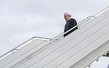 Le président Hassan Rouhani arrive en Irak pour sa première visite officielle, le 11 mars 2019. (Crédit : site du gouvernement irakien)