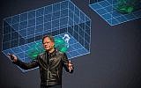Jensen Huang, fondateur et PDG de Nvidia, lors de la conférence des développeurs GTC à Tel Aviv, le 18 octobre 2017. (Autorisation)