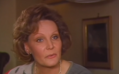 Edda Goering lors d'une interview télévisée en 1986. (Crédit : capture écran)