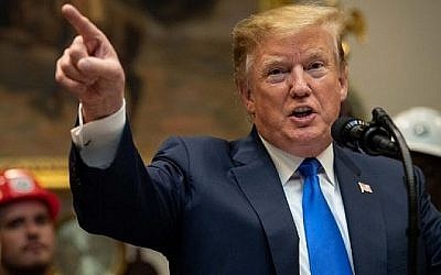 Le président des États-Unis, Donald Trump, s'exprime lors d'une annonce à la Maison Blanche à Washington, DC, le 12 avril 2019. (NICHOLAS KAMM / AFP)