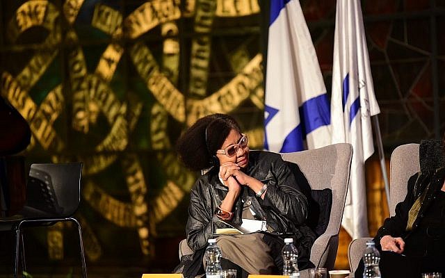 Jamaica Kincaid en conversation avec le "Times of Israel", le 19 mars 2019. (Yonatan Kelberman)