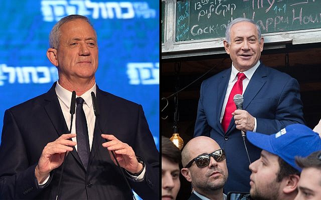 Benny Gantz, (à gauche), et le Premier ministre Benjamin Netanyahu. (Noam Revkin Fenton, Yonatan Sindel/Flash90) Benny Gantz, (à gauche), et le Premier ministre Benjamin Netanyahu. (Noam Revkin Fenton, Yonatan Sindel/Flash90)