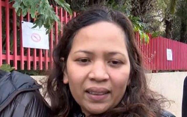 Eisa Jane Calimlim, le 1er avril, 2019. (Crédit : capture d'écrn Douzième chaîne)