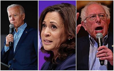 Joe Biden, Kamala Harris et Bernie Sanders, candidats démocrates à la présidence pour 2020. (Photos AP)